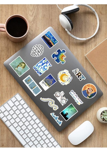 - V-Gogh Temalı Laptop Notebook Tablet Sticker Set 7