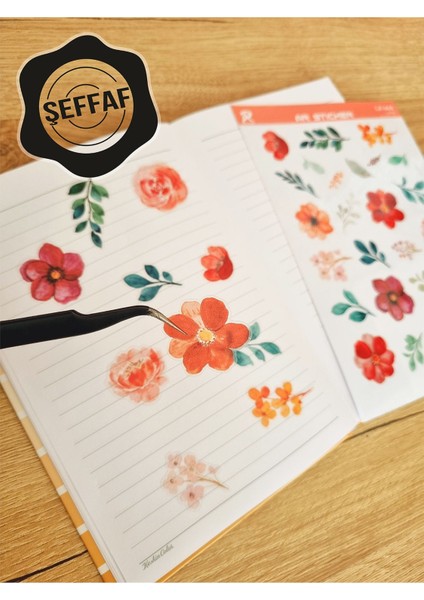 - Şeffaf Floral & Leaf Temalı Laptop Notebook Telefon Tablet Ajanda Sticker Seti fiyatları