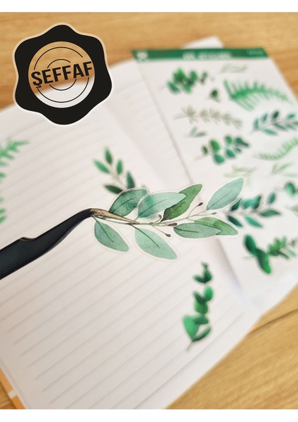 - Şeffaf Floral & Leaf Temalı Laptop Notebook Telefon Tablet Ajanda Sticker Seti fiyatları