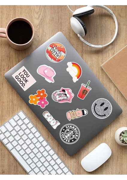 Good Vibes Temalı Laptop Notebook Tablet Sticker Set 6