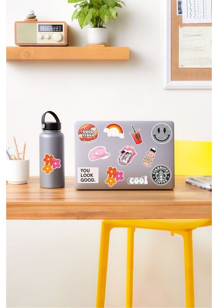 Good Vibes Temalı Laptop Notebook Tablet Sticker Set 6