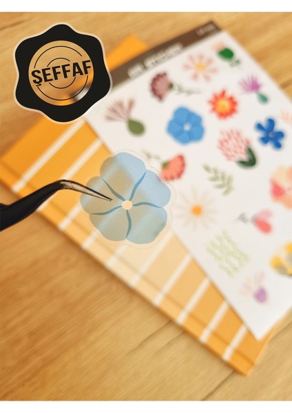 - Şeffaf Floral & Leaf Temalı Laptop Notebook Telefon Tablet Ajanda Sticker Seti modelleri