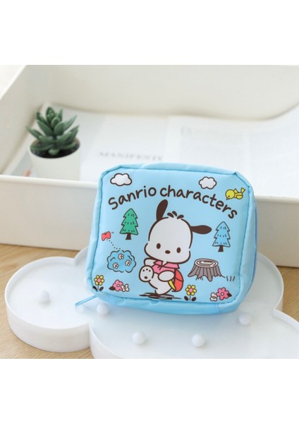 Pochacco Sanrio Cinnamoroll Kuromi My Melody Makyaj Ped Kozmetik Çantası Düzenleyici 13 x 13 cm