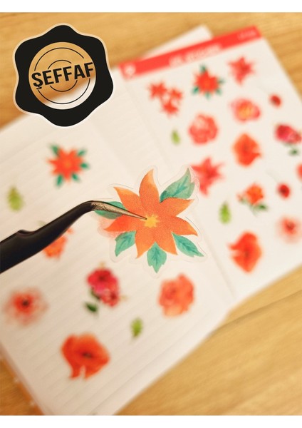 - Şeffaf Floral & Leaf Temalı Laptop Notebook Telefon Tablet Ajanda Sticker Seti fiyatları