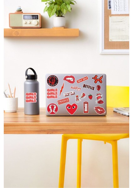 Sweet Twins - Vsco Red Laptop Notebook Tablet Sticker Set 3