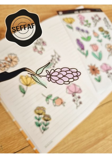 - Şeffaf Floral & Leaf Temalı Laptop Notebook Telefon Tablet Ajanda Sticker Seti fiyatları
