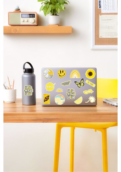 - Vsco Yellow Laptop Notebook Tablet Sticker Set 4