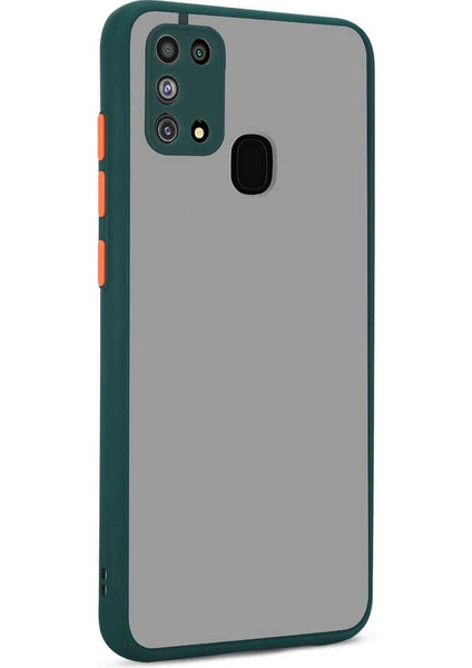 Samsung Galaxy M31 Kılıf Hux Düğme ve Kapak Zıt Renk Kılıf