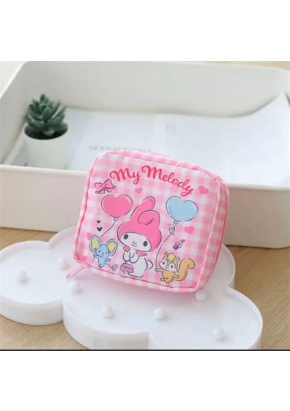 Sanrio My Melodi Melody Makyaj Ped Kozmetik Çantası Düzenleyici 13 x 13 cm