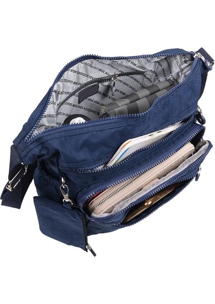 213 Klinkır Kaliteli Kumaş Bayan Çapraz Omuz Çantası Lacivert fırsatları