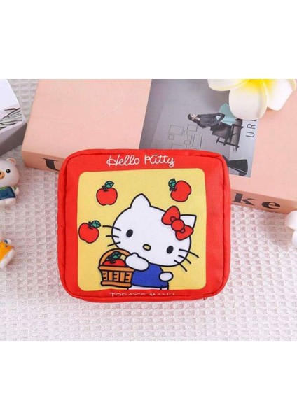 Hello Kitty Cinnamoroll Kuromi My Melodi Makyaj Ped Kozmetik Çantası Düzenleyici 13 x 13 cm