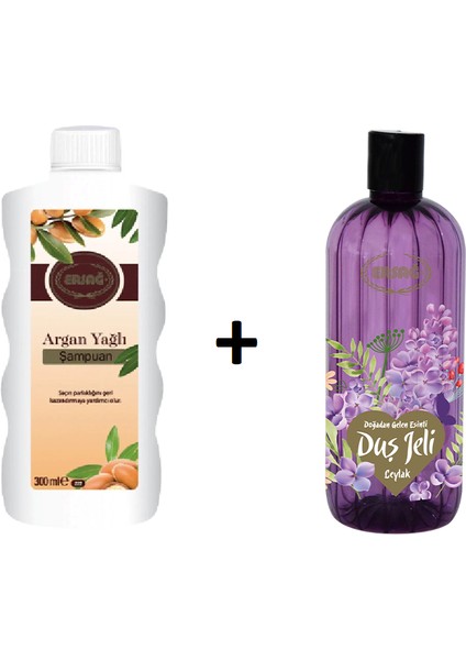 - Argan Yağlı Şampuan 300 ml + Duş Jeli Leylak 500 ml