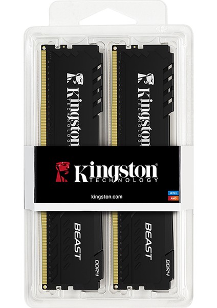 KINGSTON 16GB 3600MT/s DDR4 CL17 DIMM (Kit of 2) Beast Black Turkey KF436C17BBK2/16TR - RAM