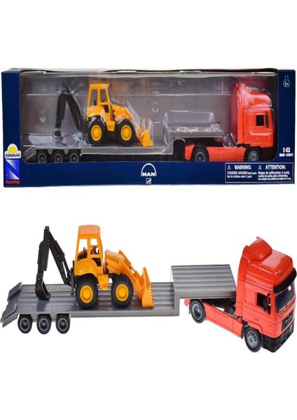 1:43 L.haul Eu Man F2000 Lowboy Dozer 15393