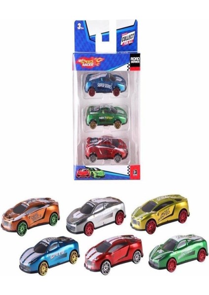 Toysan 3 Lü Speed Racer Metal Araba Toy-23