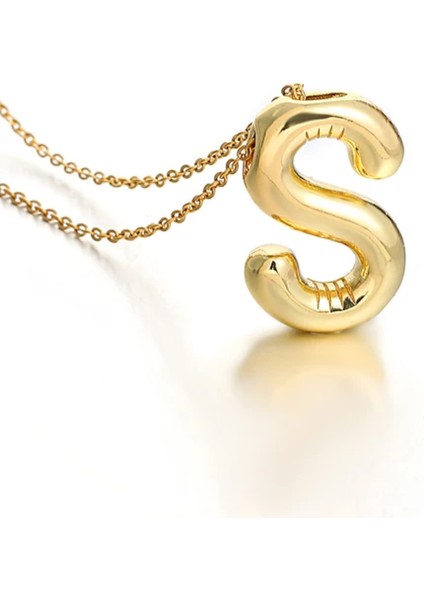 S Harf Balon Çelik Kadın Kolye Gold fiyatları