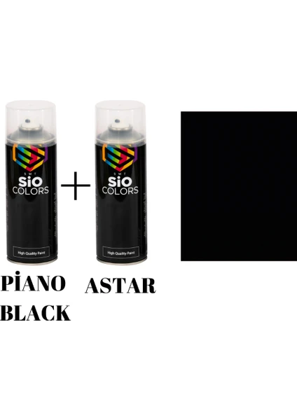 Sio Colors Piano Black Extra Pigment Araba-Jant-Metal Sprey Boya 400 ml