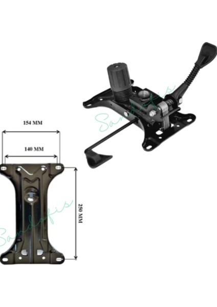 Sandofis Müdür Koltuğu Ayak+Teker+Amortisör+Mekanizma Komple Set