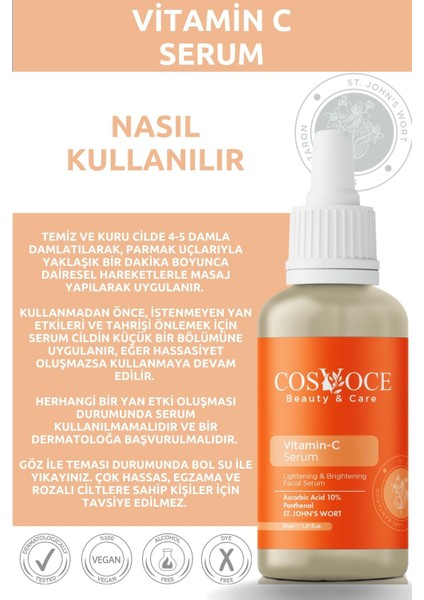 Ton Eşitleyici ve Aydınlatıcı Serum Seti Aha, Bha, Vitamin C 30 ml + 30 ml