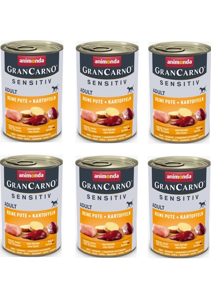 Grancarno Sentive Hindi ve Patatesli Köpek Konservesi 400 gr 6 Adet