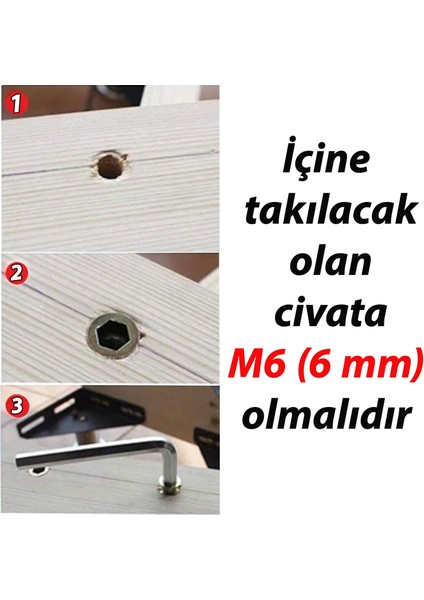 Metal Euro Dişli Dübel Ahşap Dübeli M6 8X13 Diş Çinko Mobilya Bağlantı Ünite Birleştirme (50 Adet)