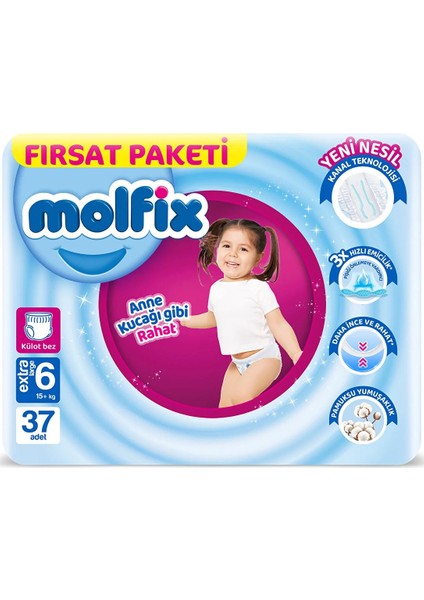 Külot Bebek Bezi Beden:6 (15+Kg) Extra Large 185 Adet Mega Fırsat Pk