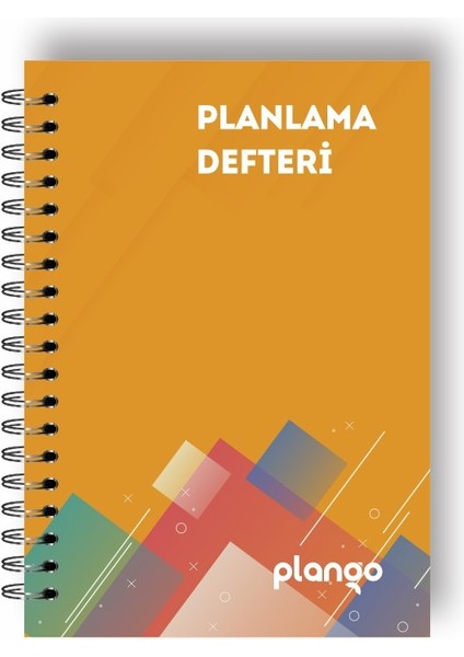 Turuncu Kareler Günlük Planlayıcı Defter - Daily Planner - Ders Çalışma Planlayıcı Defteri - Planlama Defteri