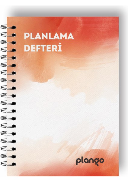 Turuncu Suluboya Günlük Planlayıcı Defter - Daily Planner - Ders Çalışma Planlayıcı Defteri - Planlama Defteri