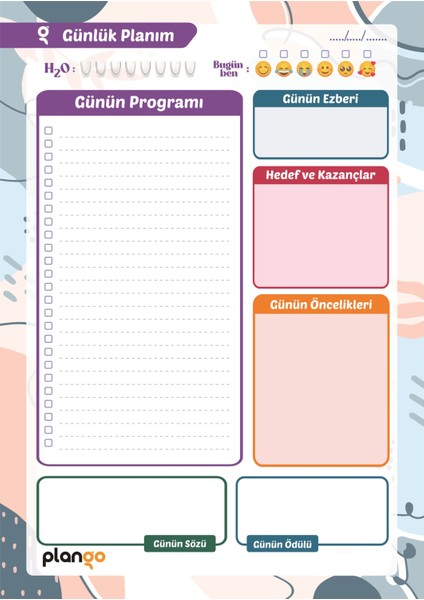 Turuncu Suluboya Günlük Planlayıcı Defter - Daily Planner - Ders Çalışma Planlayıcı Defteri - Planlama Defteri