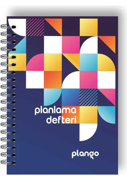 Renkli Şekiller Günlük Planlayıcı Defter - Daily Planner - Ders Çalışma Planlayıcı Defteri - Planlama Defteri