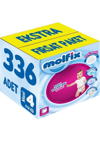 Külot Bebek Bezi Beden:4 (9-14KG) Maxi 336 Adet Ekstra Fırsat Pk