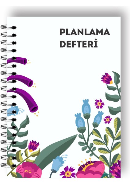 Çiçek Bahçesi Günlük Planlayıcı Defter - Daily Planner - Ders Çalışma Planlayıcı Defteri - Planlama Defteri