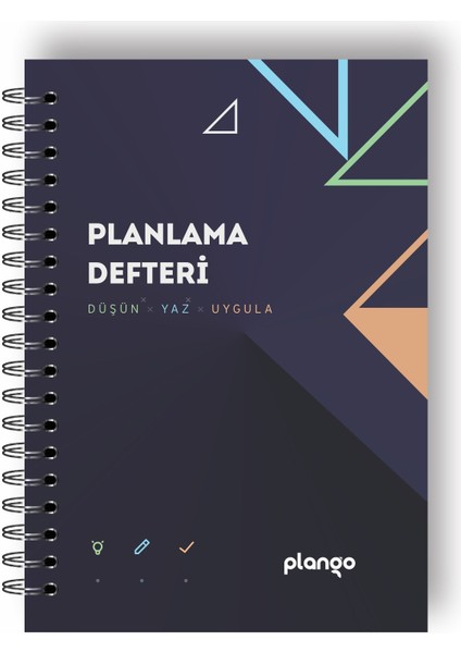 Siyah Lacivert Günlük Planlayıcı Defter - Daily Planner - Ders Çalışma Planlayıcı Defteri - Planlama Defteri