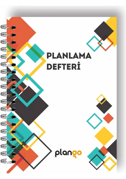 Beyaz Kareler Günlük Planlayıcı Defter - Daily Planner - Ders Çalışma Planlayıcı Defteri - Planlama Defteri