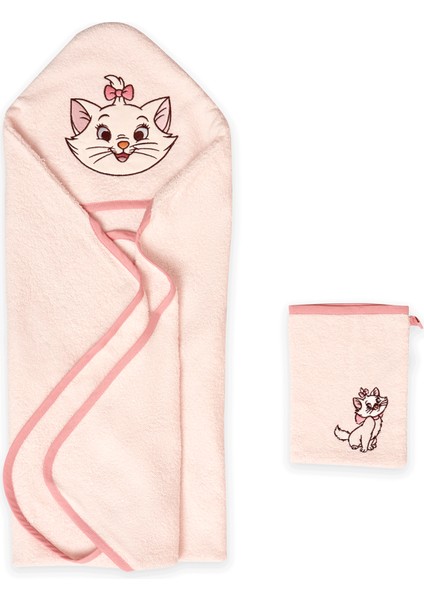 Lisanslı Disney Marie Cat Baby Pamuk Kese&hooded Havlu Seti