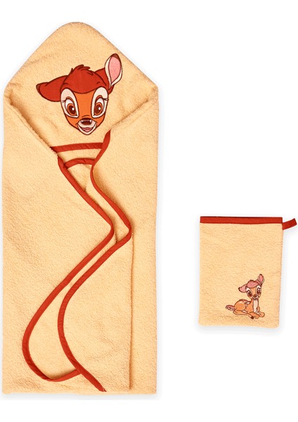 Lisanslı Disney Bambi Baby Pamuk Kese&hooded Havlu Seti