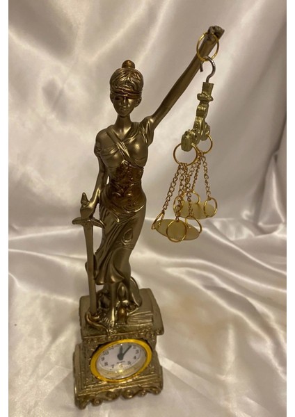 Avukat Adalet Kadın Heykeli Themis Terazi Dekoratif Hakim Savcı Saatli fiyatları