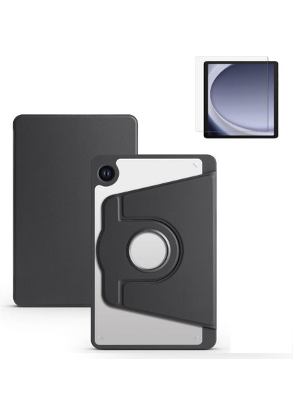Samsung Galaxy Tab A9 Yatay ve Dikey Standlı Dönebilen Kalemlikli Smart Thermix Kılıf ve Ekran Koruyucu Sm- X110 X115