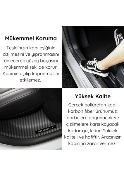 Model Y Ön Kapı Karbon Eşiklik ve Arka Yan Tekmelik Seti