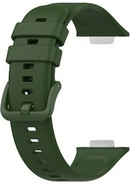 Huawei Watch Fit 2 Uyumlu Spor Silikon Kordon Asker Yeşil