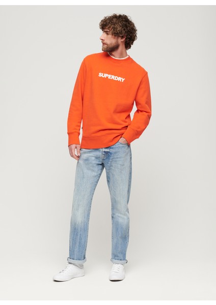 Bisiklet Yaka Turuncu Erkek Sweatshırt M2013527A2LN_LUXURY Sport Loose Fıt