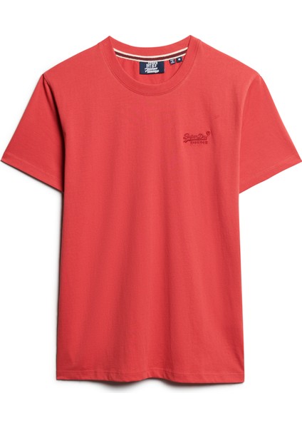 Bisiklet Yaka Düz Kırmızı Erkek T-Shirt M1011927A4FE_ESSENTIAL Logo Emb Tee indirimleri