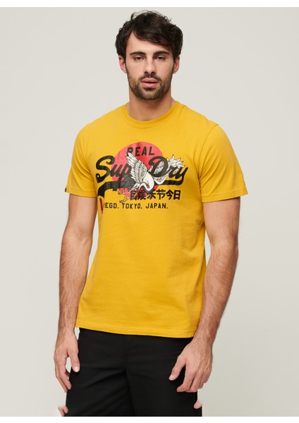 Bisiklet Yaka Baskılı Sarı Erkek T-Shirt M1011897A7SD_TOKYO Vl Graphıc T Shı fiyatları