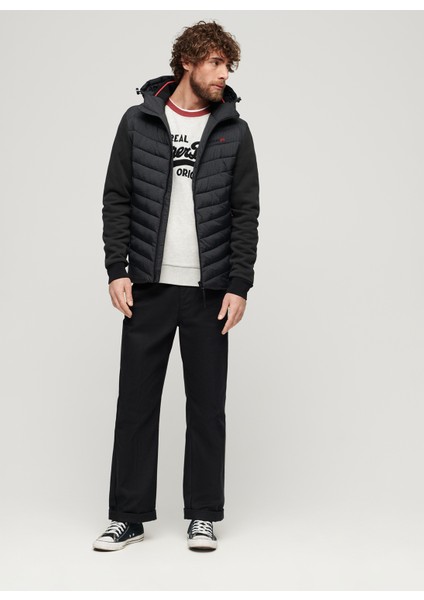 Normal Siyah Erkek Ceket M2013532A02A_HOODED Storm Hybrıd Pa