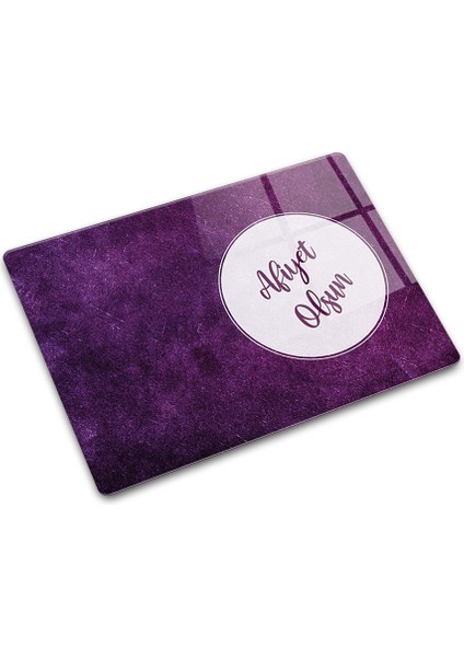 Afiyet Olsun | Mor Doku | Cam Kesme Tahtası - Cam Kesme Tablası | 30cm x 40cm