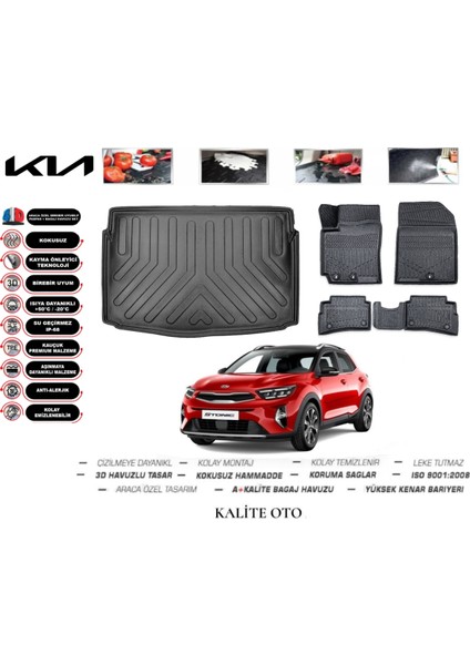 Kalite Oto Kia Stonic 2019 Model 3D Bagaj Havuzu+4d Havuzlu Paspas Setii