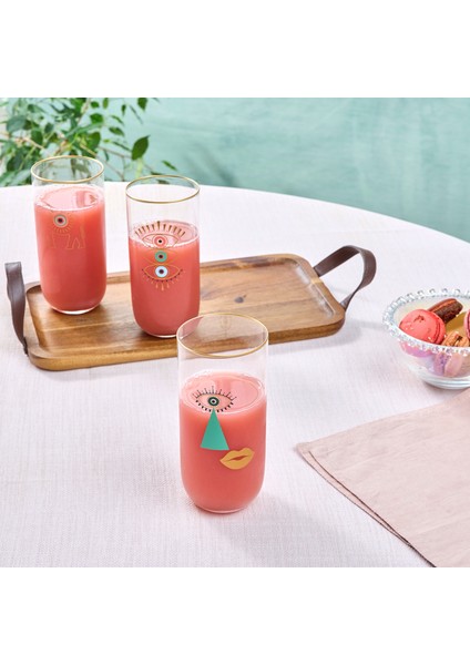 Lizzie 3'lü Meşrubat Bardağı 380 ml
