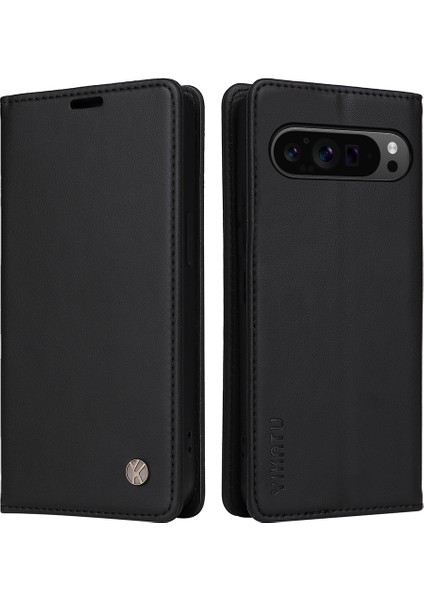 Google Pixel 9 Pro Manyetik Kapatma Pu Deri Kapak Çevirin (Yurt Dışından)