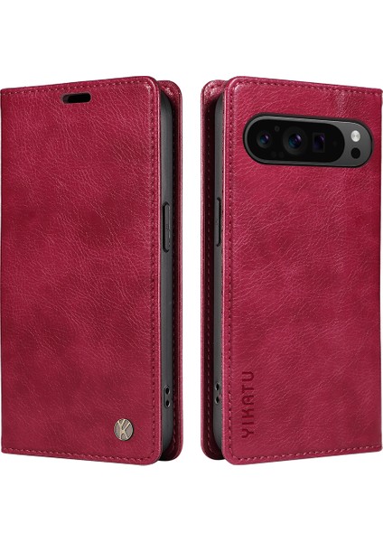 Google Pixel 9 Pro Manyetik Kapatma Darbeye Dayanıklı Çevirmeli Telefon Kapağı (Yurt Dışından)