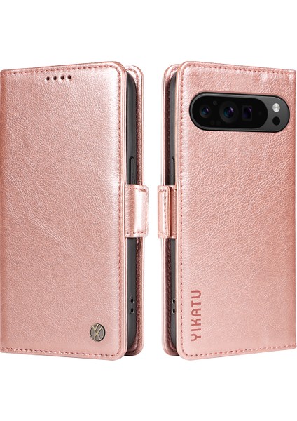 Google Pixel 9 Pro Litchi Doku Pu Deri Cüzdan Telefon Kapağı (Yurt Dışından)